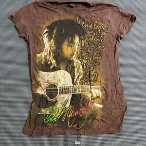 Zion Rootswear Bob Marley Is This Love Graphic T-Shirt Brown Estimated Small